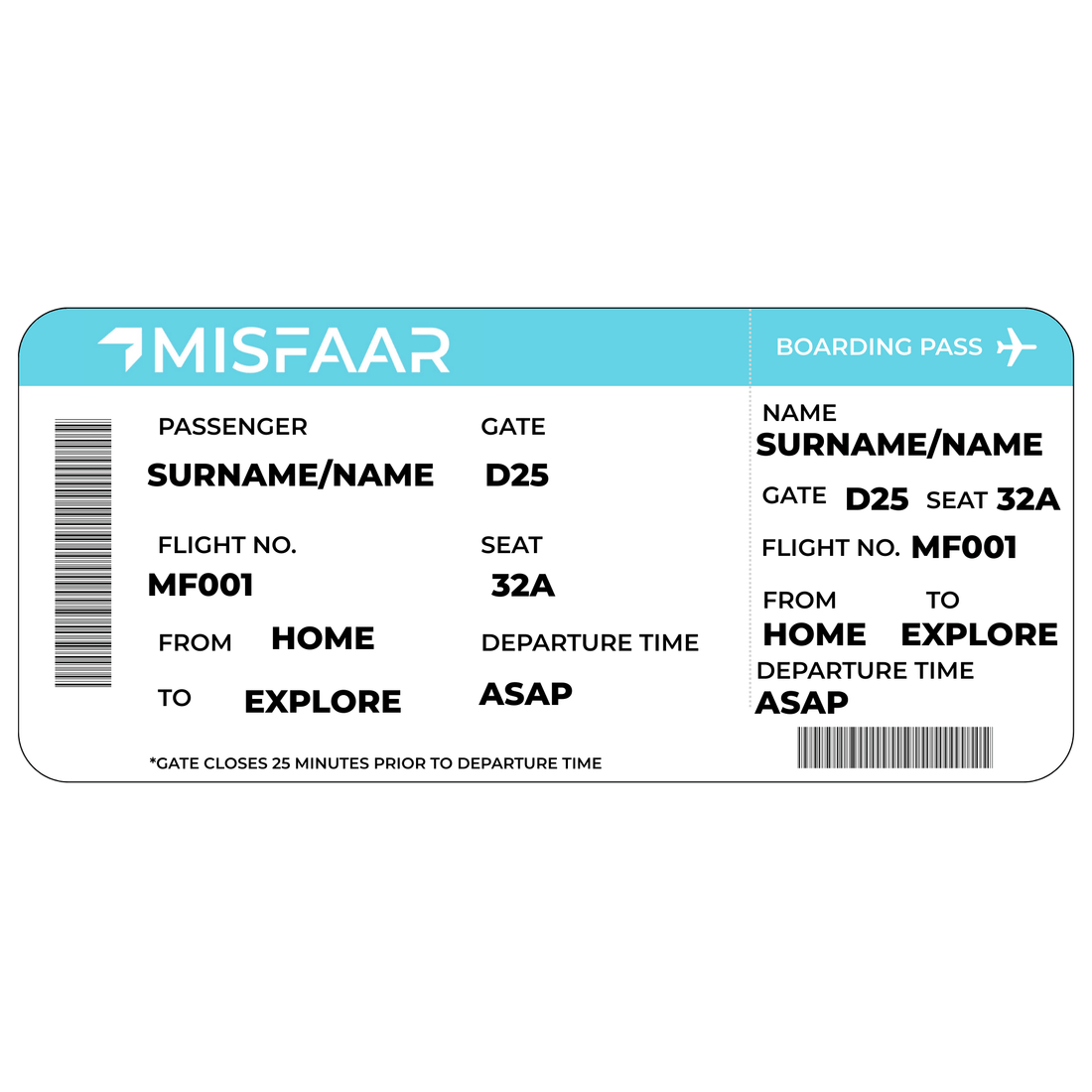 MISFAAR Boarding Pass Sticker - MisfaarMisfaar