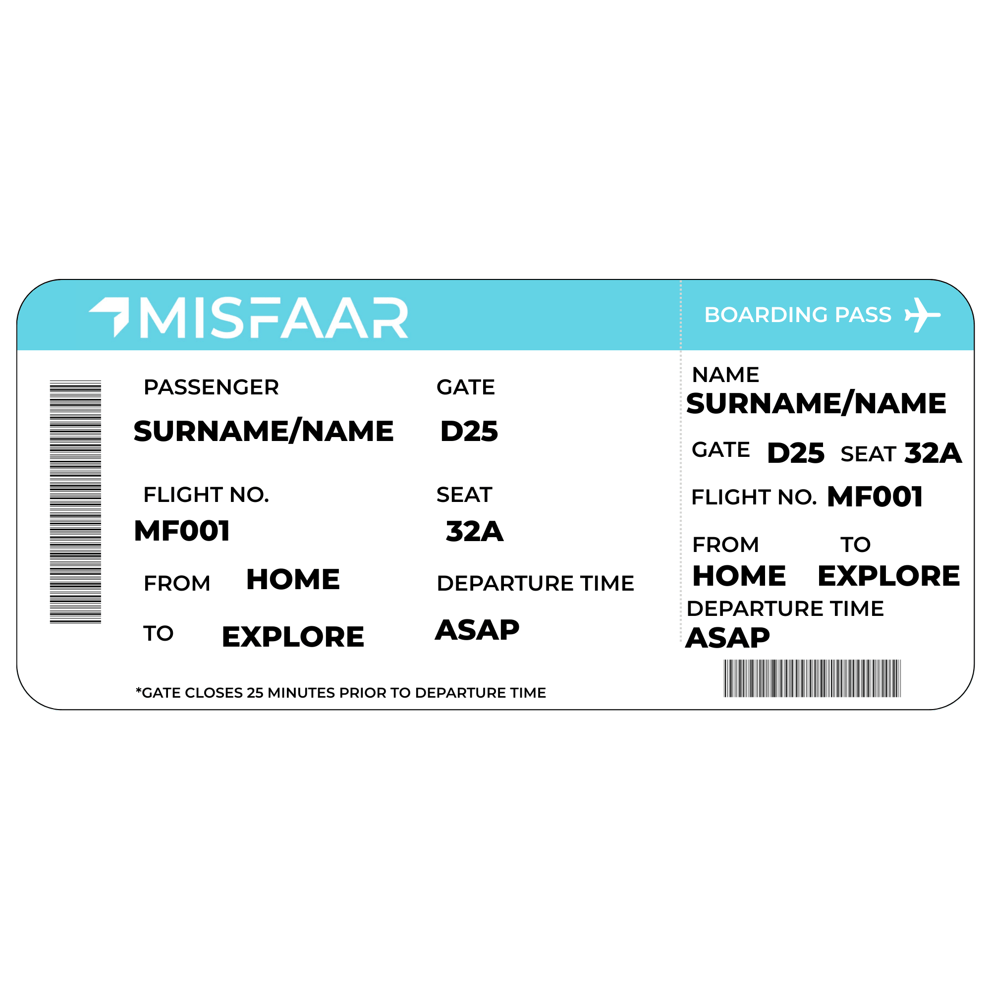 MISFAAR Boarding Pass Sticker - MisfaarMisfaar